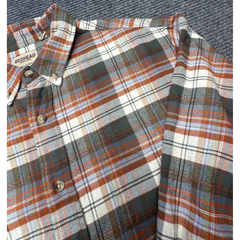 RedHead Flannel Shirt Men 2XLT Multicolor Plaid Long Sleeve Button Down
